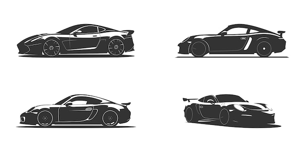 Vector racing sports car silhouette vector illustration