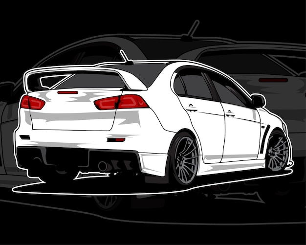 Vector racing style sedan vector illustration