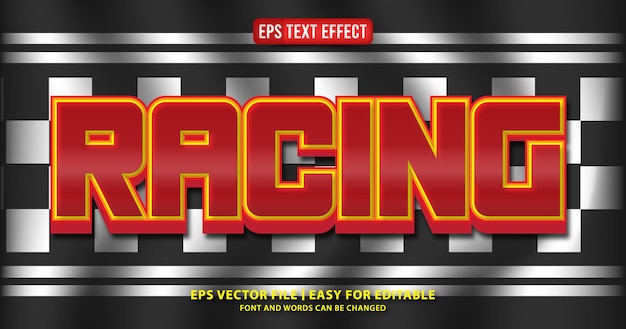 racing team editable text effect vector