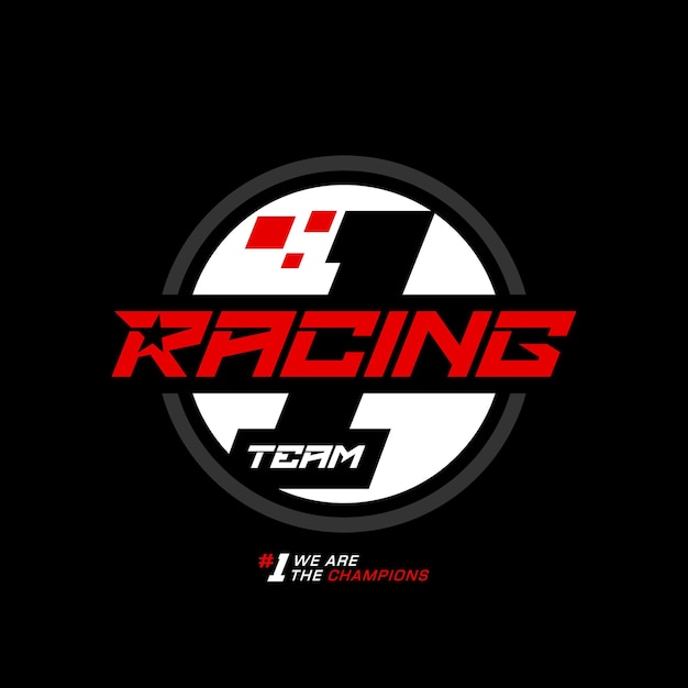 Racing team logo design premium vector