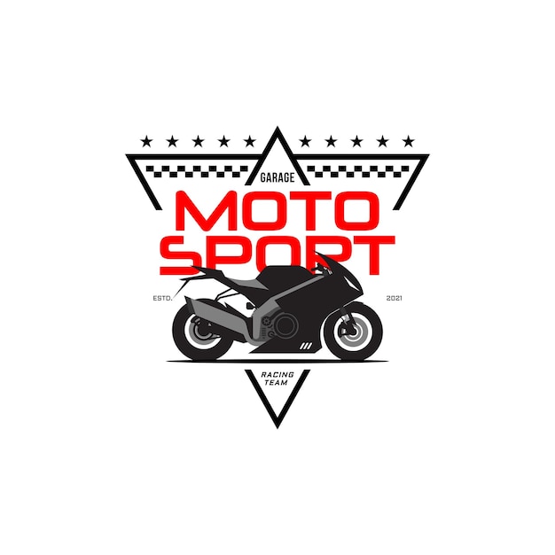 Racing team motorfiets logo ontwerp