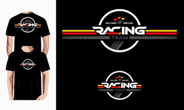 racing team typography vector design t shirt Premium vector