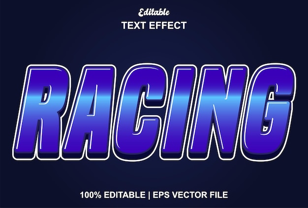 Racing text effect with blue color editable