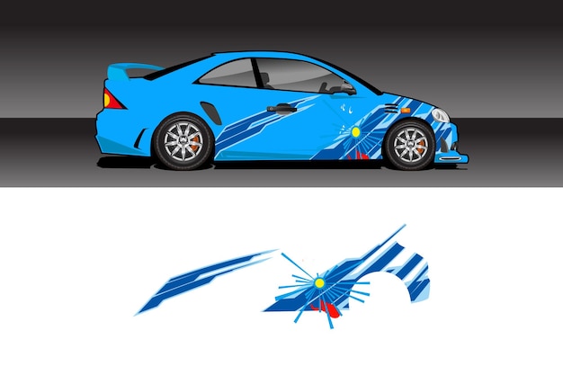 Racing vehicle design vector isolated elegant racing line sticker