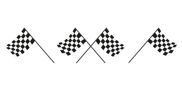 Racing vlag pictogram vector. Geruite racevlaggen geïsoleerd. Vector illustratie. EPS 10