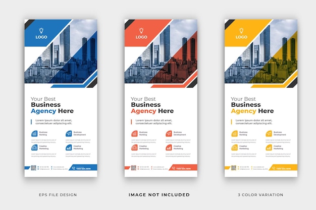 Vector rack card corporate dl flyer template