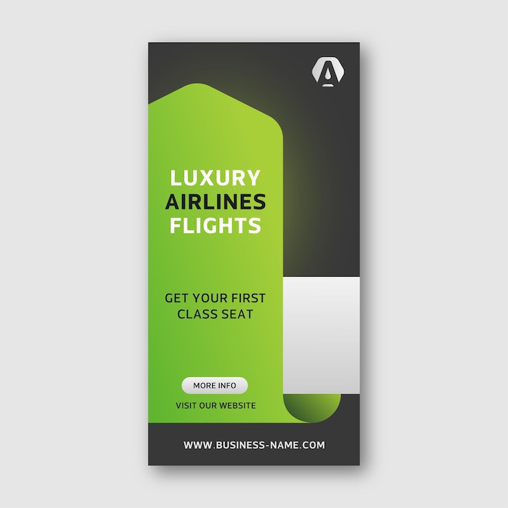 Vector rack card elegant design for airlines flights and traveling
