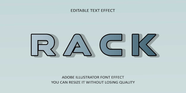 Rack editable text effect font