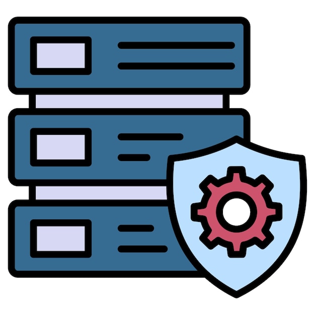 Rack machine managed cloud server concept macchina esente da manutenzione con protection vector rack