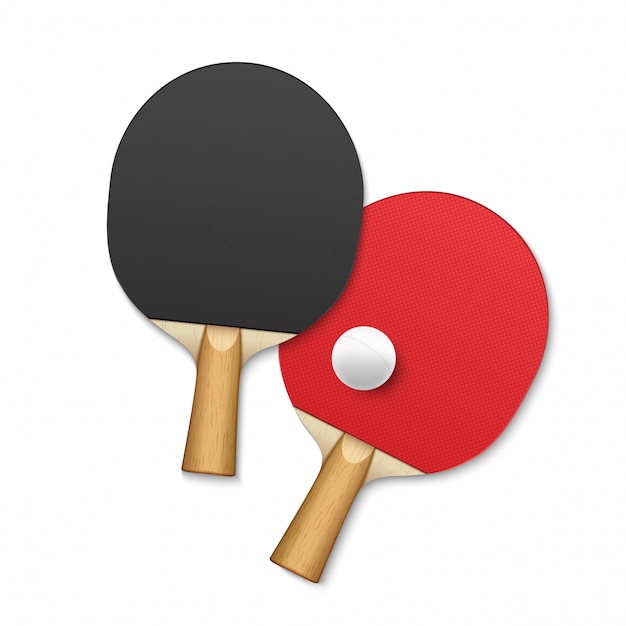 Rackets for table tennis. Pingpong tennis game equipment ball background poster