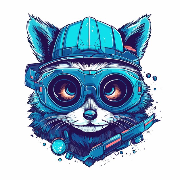 Vector a racoon cartoon charatcer