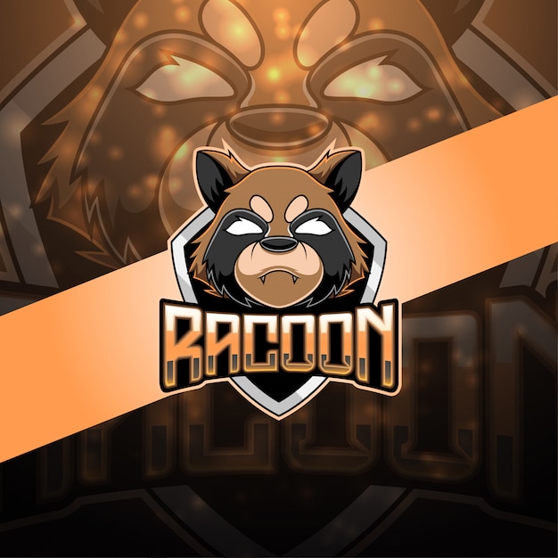 Логотип талисмана racoon esport