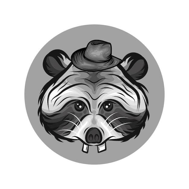 racoon face mascot logo design