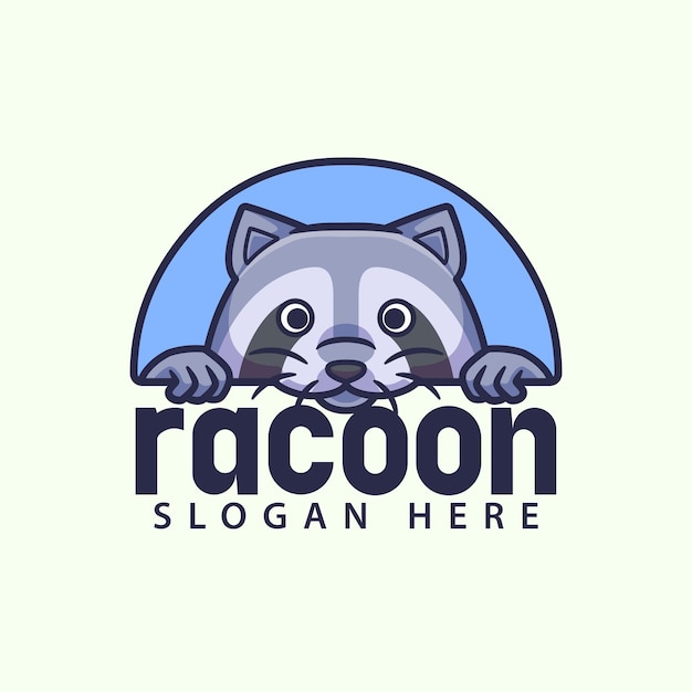 Racoon logo mascot cartoon design