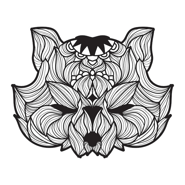 racoon mandala vector illustration