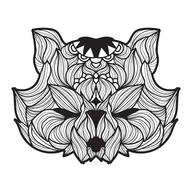 Racoon mandala vector illustration