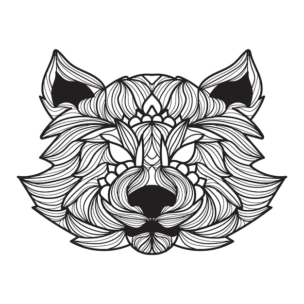 racoon mandala vector illustration