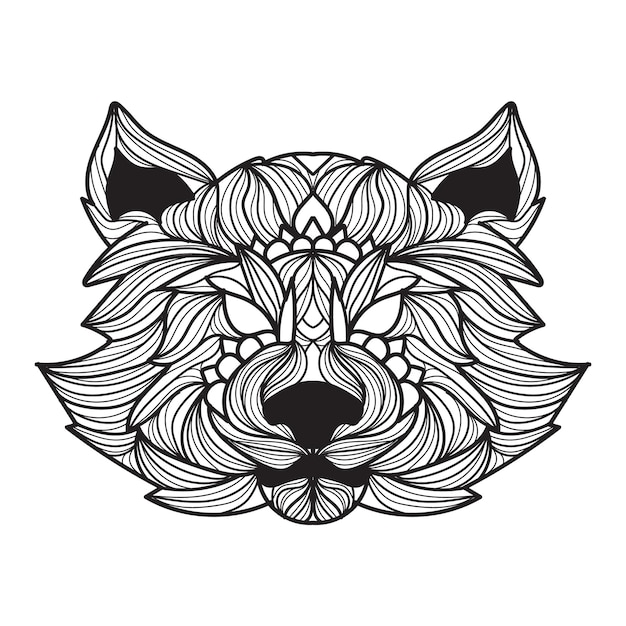 Racoon mandala vector illustration