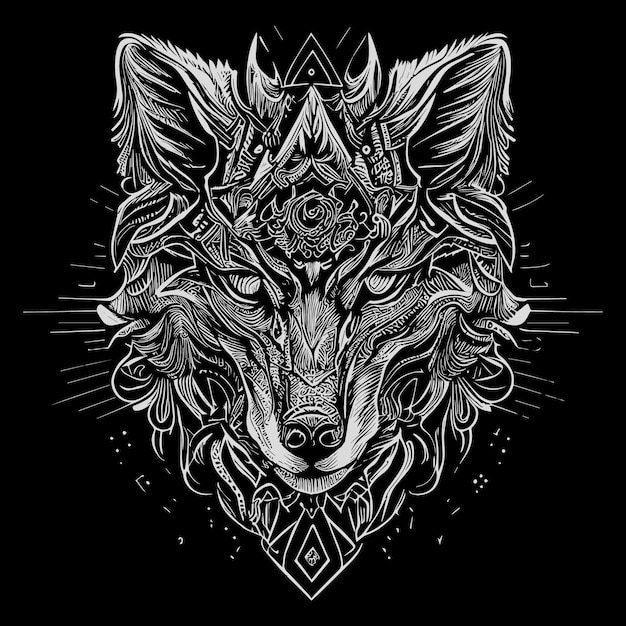racoon silhouette outline drawing