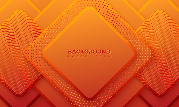 Ractangle orange background with 3d style.