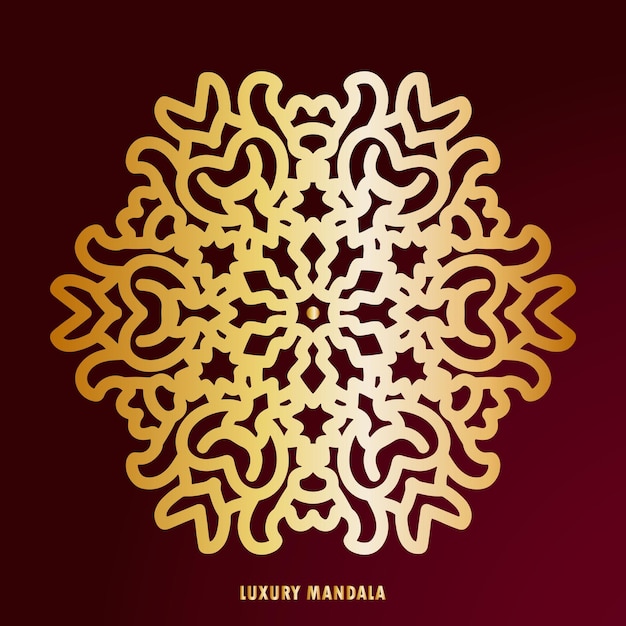 A rad and gold luxury mandala design