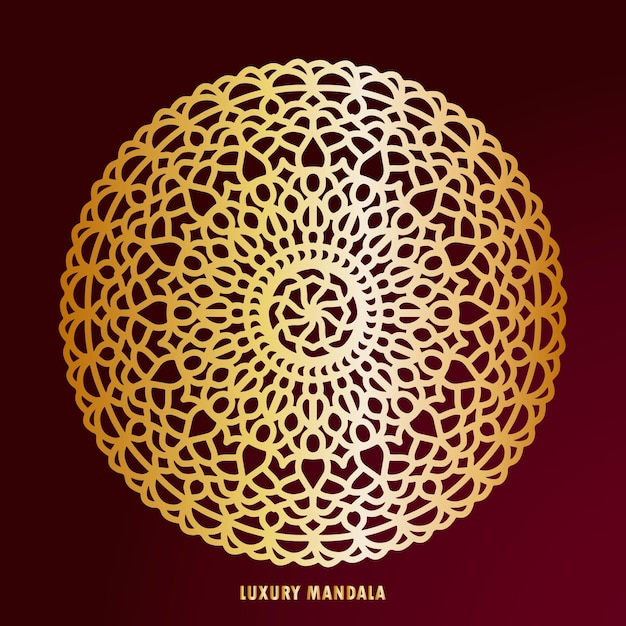 A rad and gold luxury mandala design