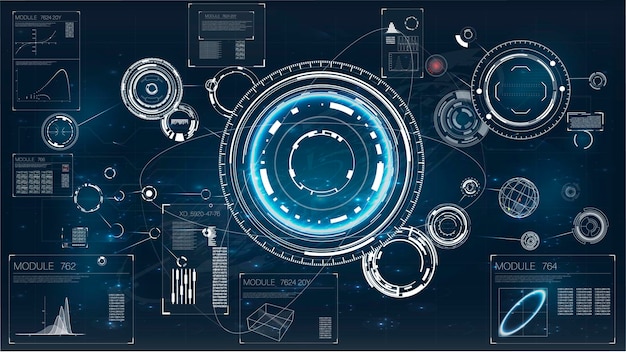 Radar interface command center game ui futuristic concept marine military