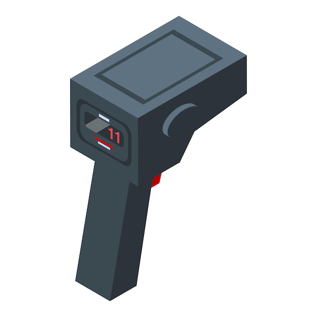 Vector radar pistool pictogram isometrische vector snelheidscamera autoverkeer