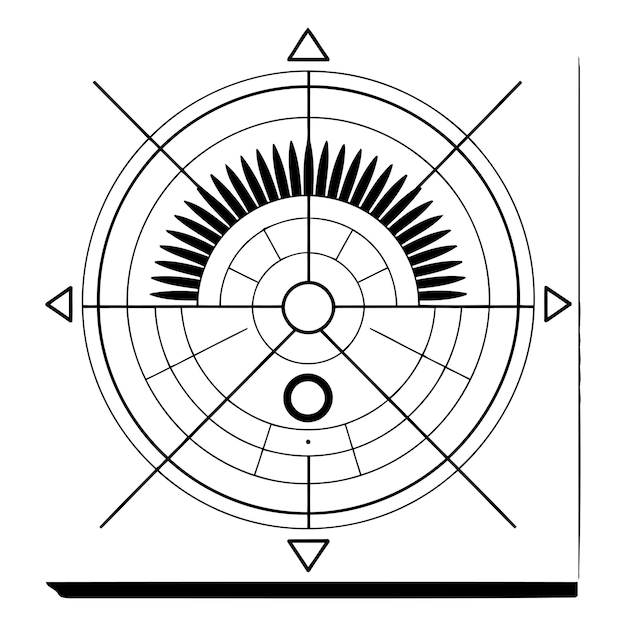 Vettore illustrazione di disegno o incisione di linea vintage dell'icona del radar