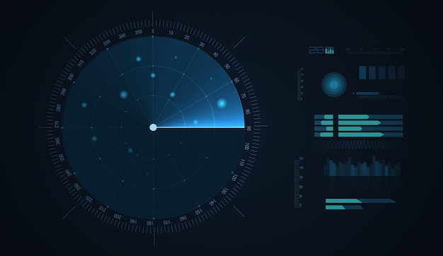 Radar screen background Vector sonar