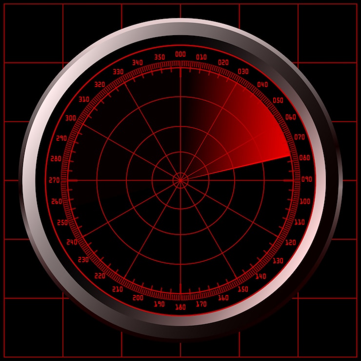 Vector radar screen (sonar)