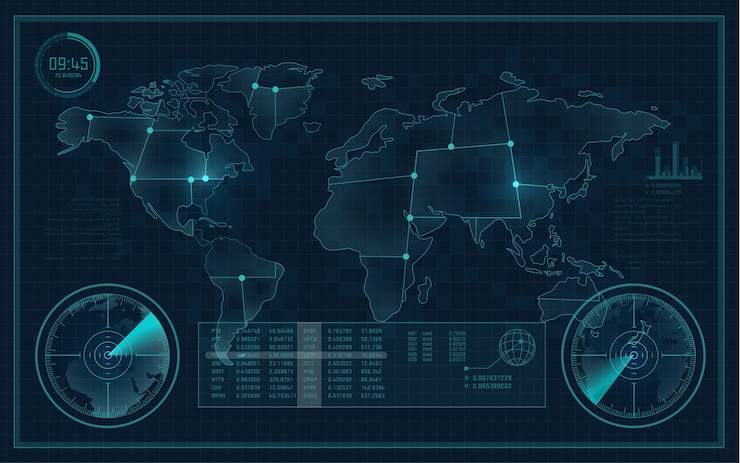 Vector radar world map