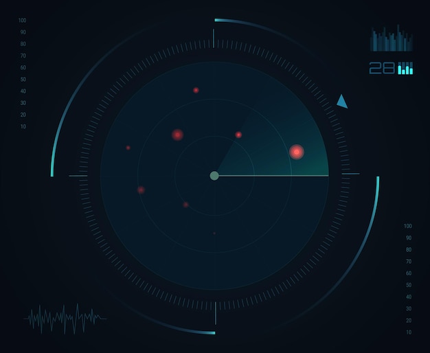 Radarschermachtergrond vector sonar