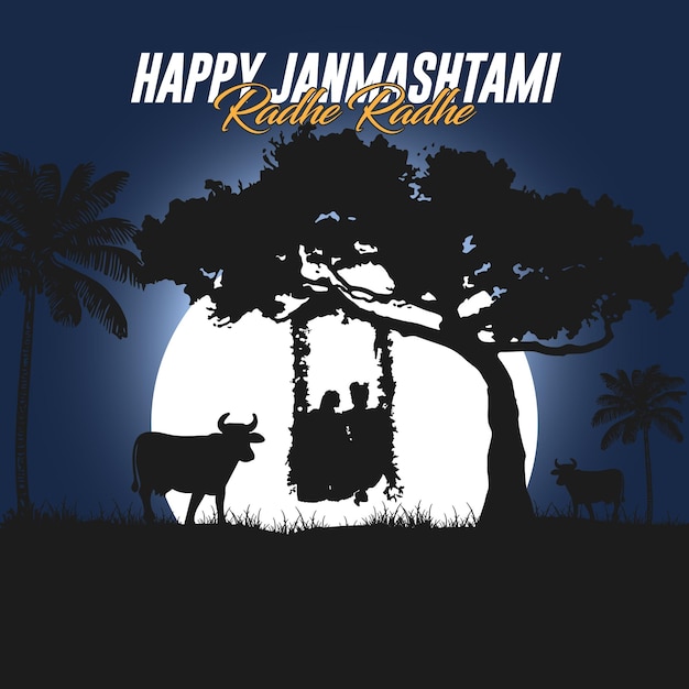 Radha Krishna Janmashtami 소셜 미디어 게시물 템플릿
