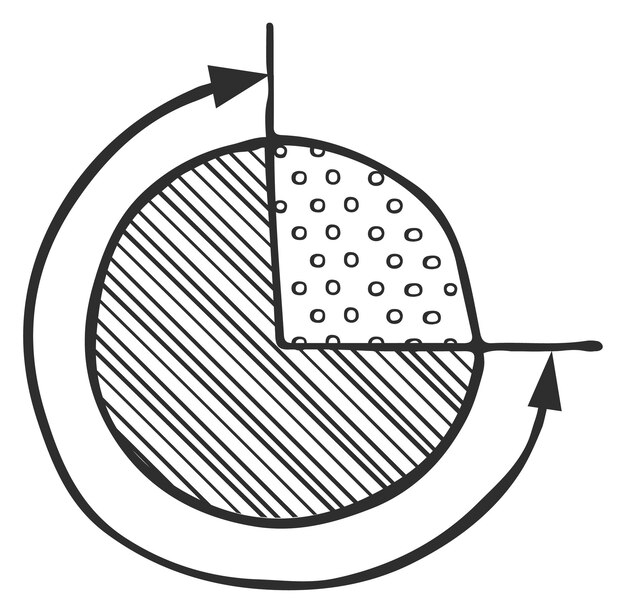 Vector radial chart doodle sunburst diagram for business report