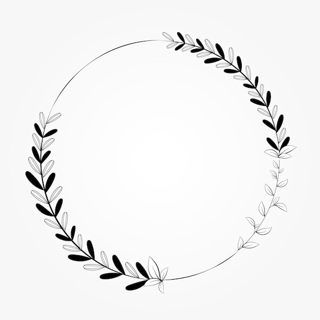 Radial design frame simple botanical isolated