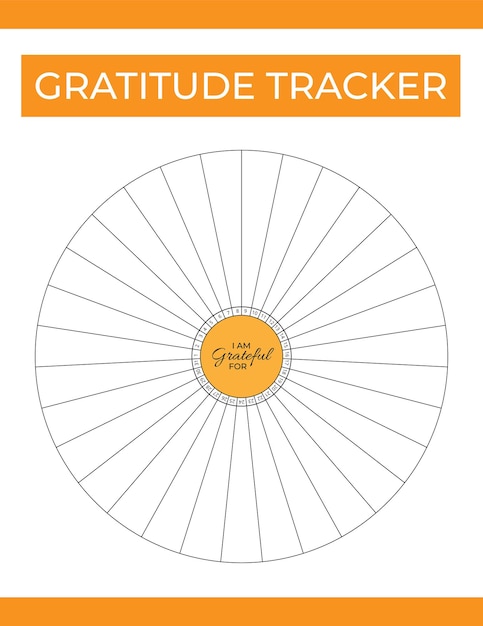 Vector radial gratitude journal log tracker circles of thankfulness