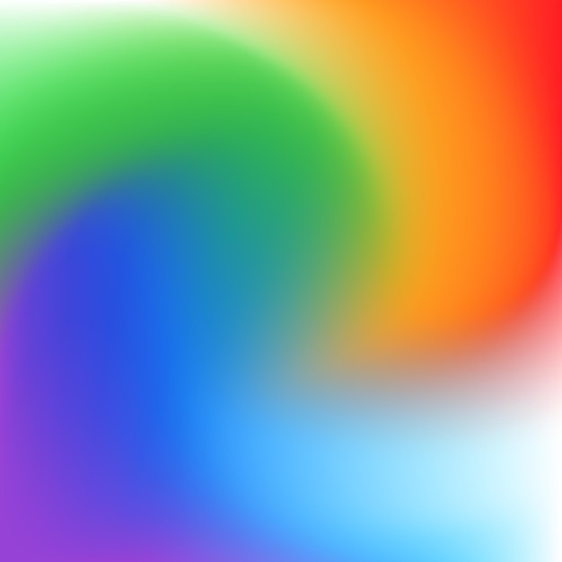 Radial rainbow gradient background. Blurred vortex bright abstract wallpaper. Liquid flowing vibrant