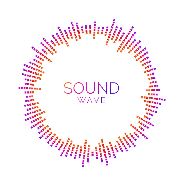 Radial sound wave visualisation Music player equalizer concept Circle audio signal or vibration