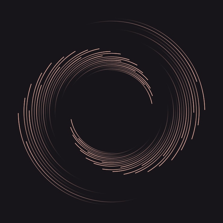 Vector radial sparkle speed circle. luminous speed logo.