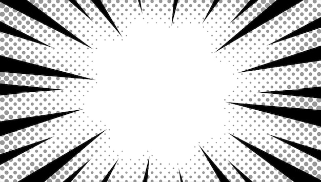 Radial zoom speed line black on white for comic background vector illustration