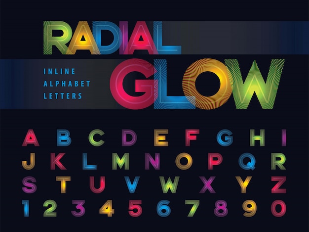 Radiale Gloed Alfabetletters