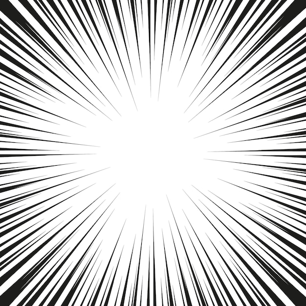 Radiale snelheidslijnen voor strips Manga Superhero actie Explosie achtergrond