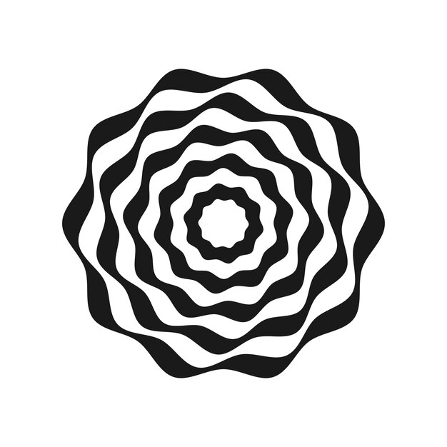 Radiale zwarte en witte streepgolf Vector illustratie