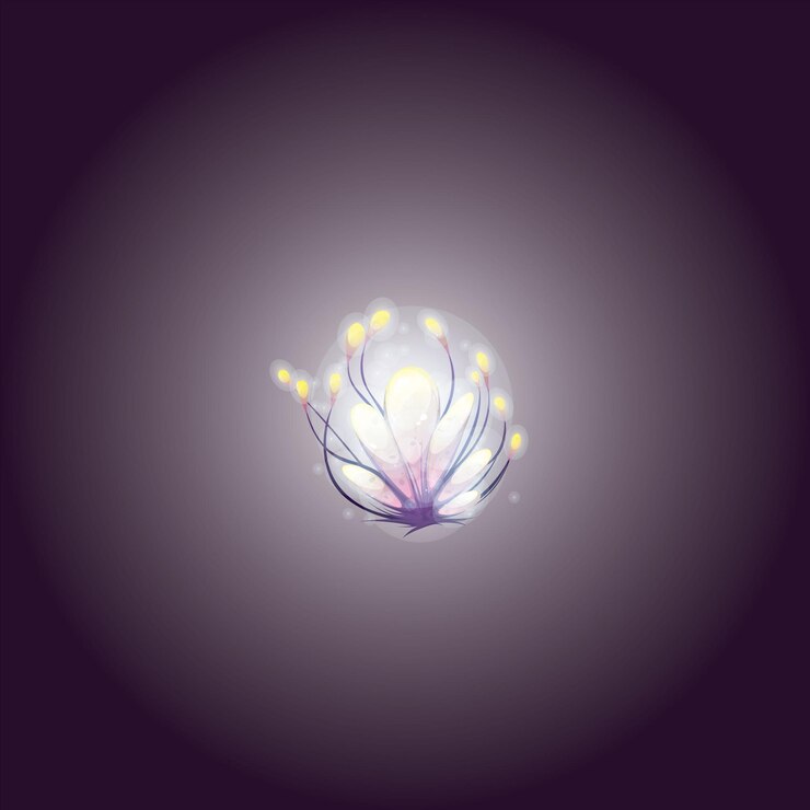 Vector radiant and easy to edit glowing white and purple flower vector illustration in eps format