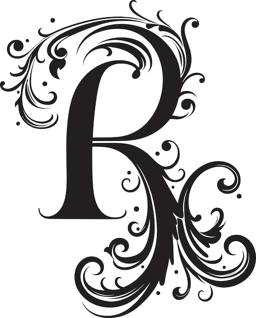 Вектор Излучающие узоры яркая буква r вектор ренессанс симфония классический шрифт r векторное искусство