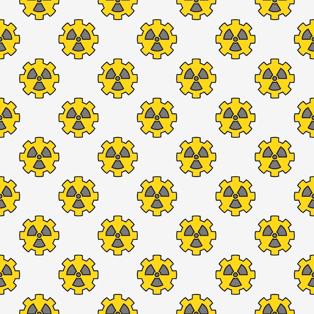 Vector radiation gear vector radioactive zone colored seamless pattern