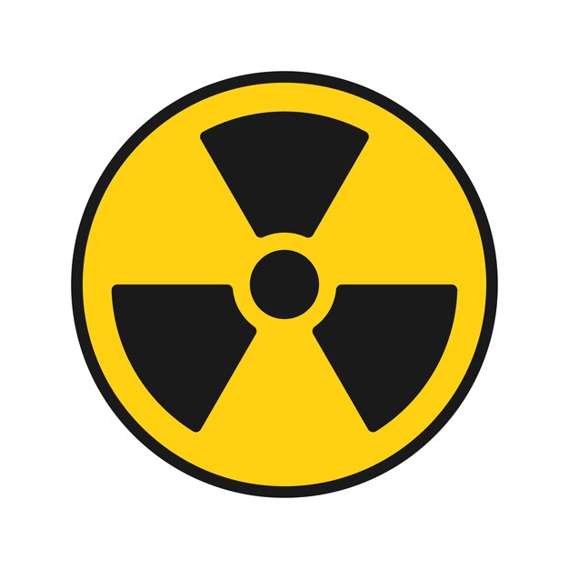 Radiation hazard icon isolated