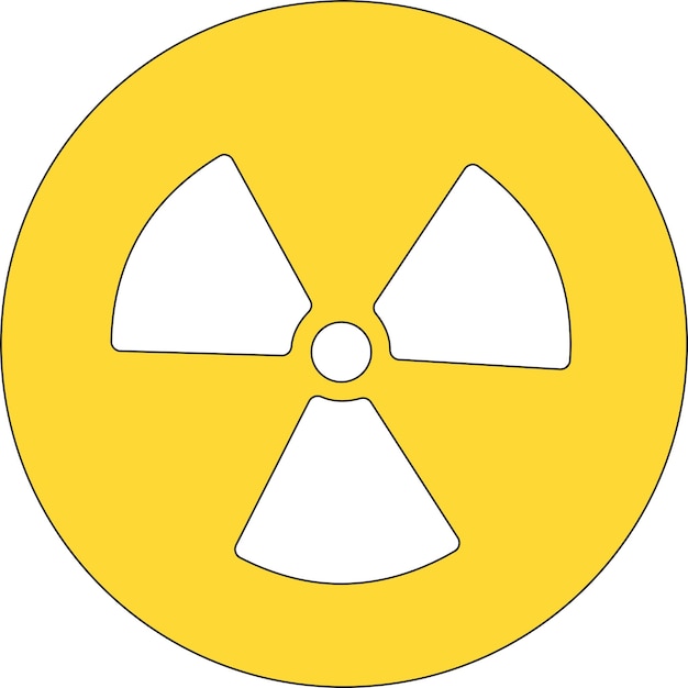 Radiation hazard sign vector illustration radioactive threat alert symbol icon