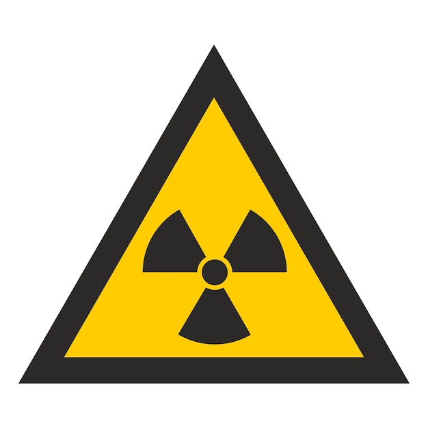 ベクトル 白い背景に分離された放射線の危険黄色の三角形の標識